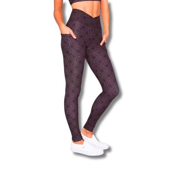 Wolven Summit Crossover Pocket Leggings S - Yoga, Tights, Activewear, Diamond - Picture 1 of 8